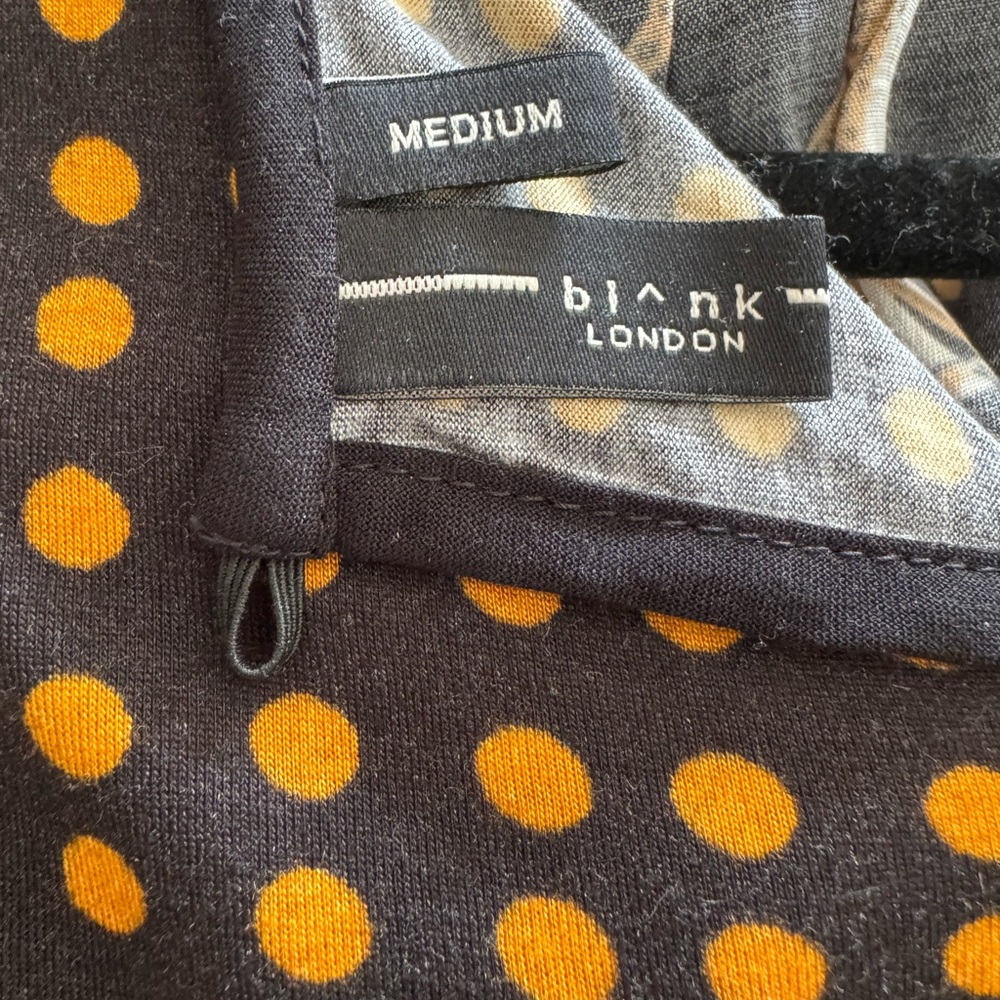 Bl^nk London Anthropologie Brienz Top Leopard/Dot Print Blouse Medium Black - Picture 3 of 4